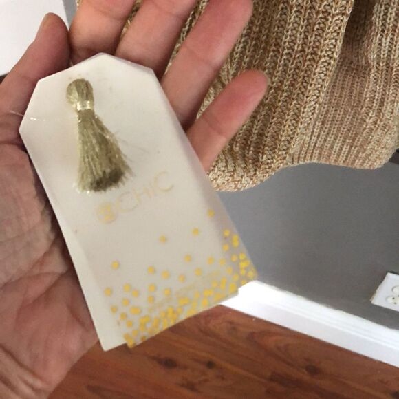 NWT 2Chic Tan oversized kimono style vest knit. One size - Picture 5 of 8